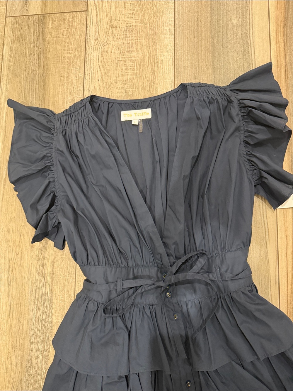 NWT Navy Blue Tiered Ruffle Dress - Picture 4 of 7